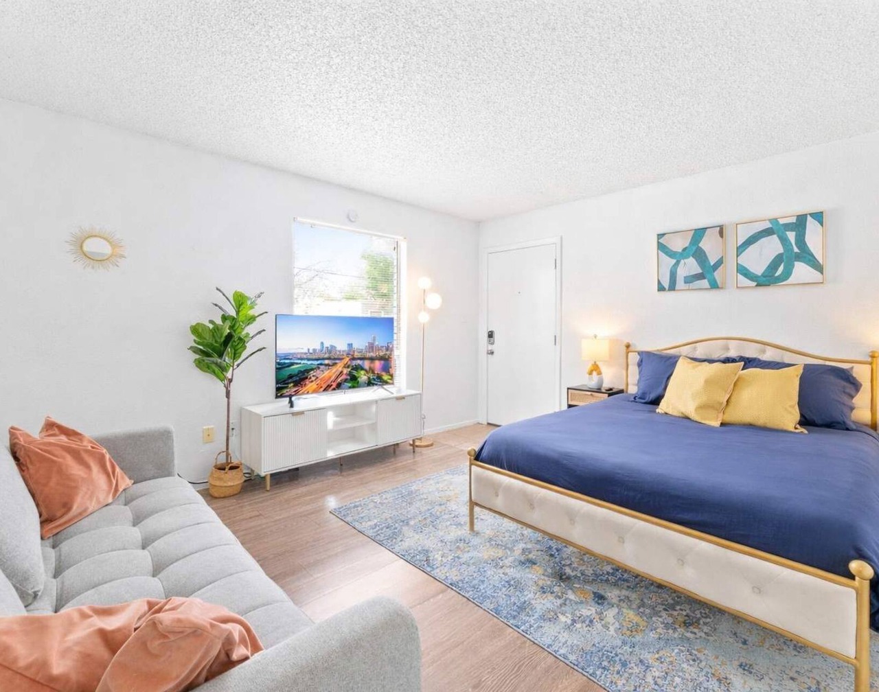 Central Hyde Park studio close to UT, Moody Center 1