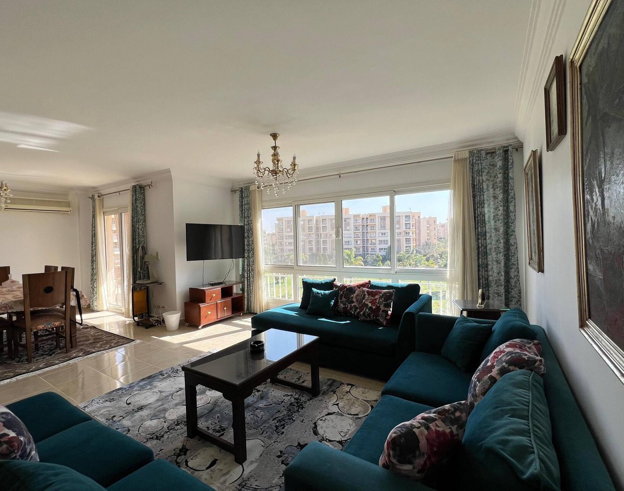 Cozy 4-bedroom apartment newly furnished in beautiful Madinaty with WiFi, AC 1