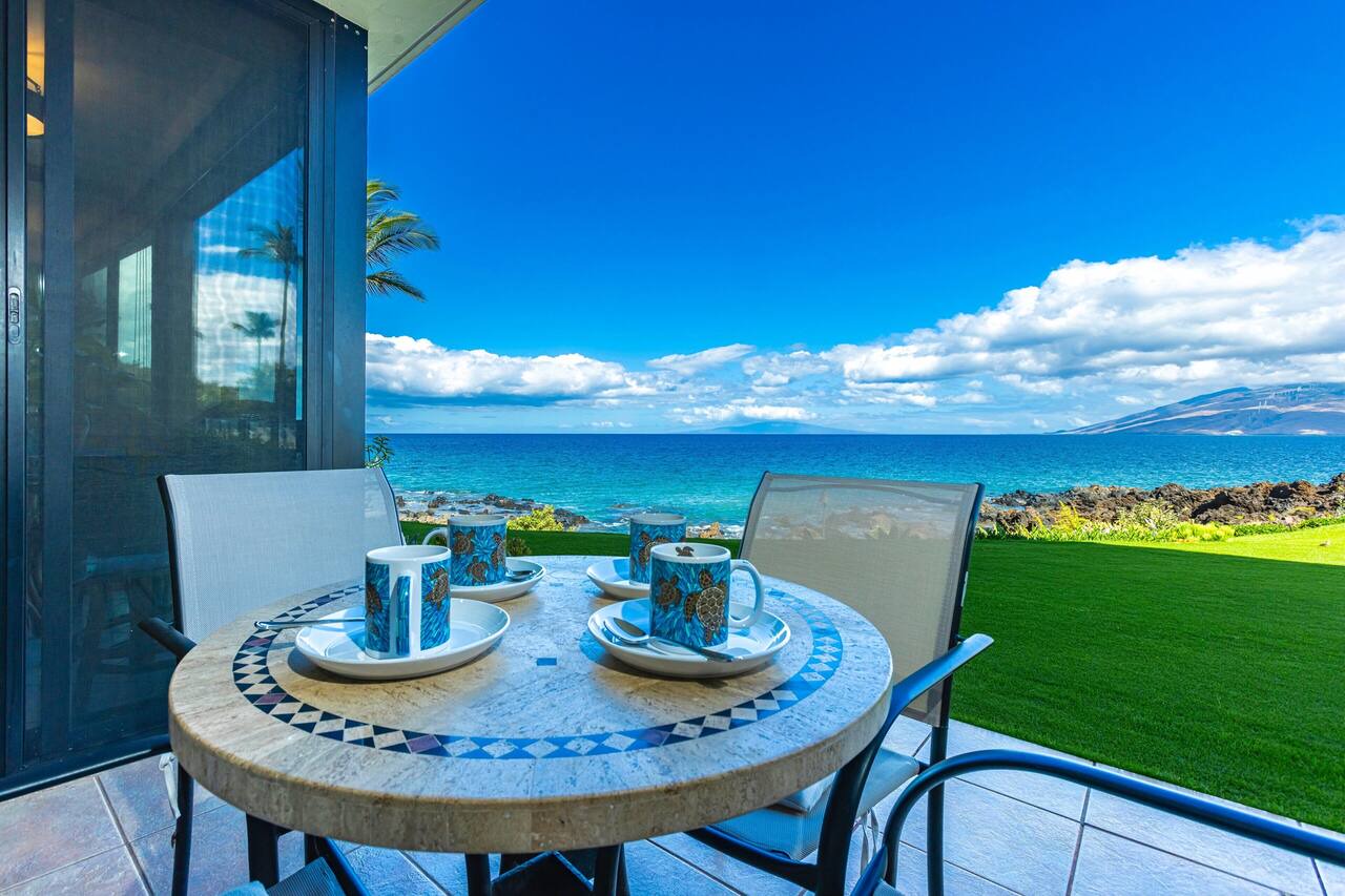 Exceptional Ground Level Retreat: Kihei Surfside #102 – Stunning Pacific Views! 1