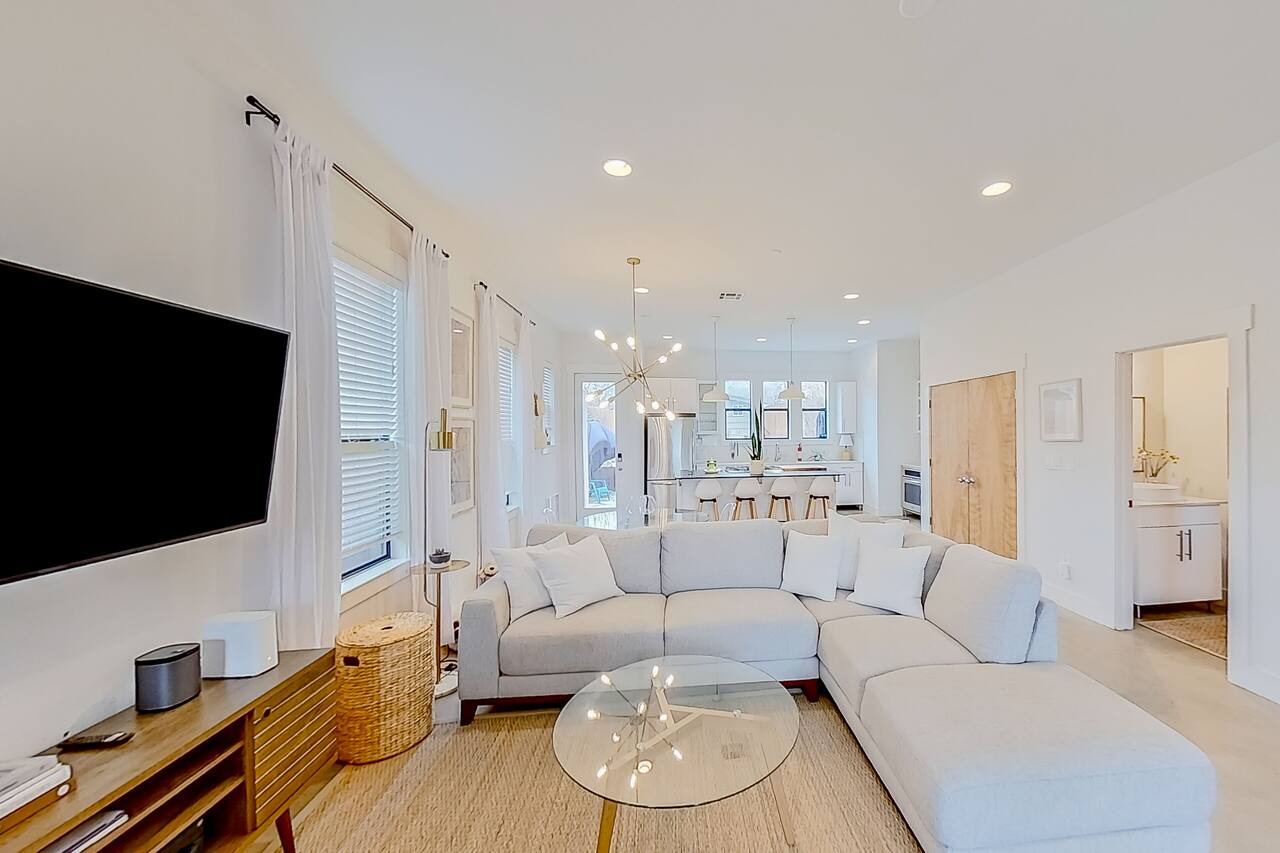 Modern 2-story dog-friendly condo with quaint patio, central AC & washer/dryer 1