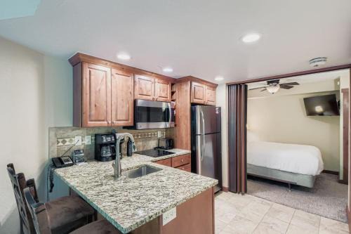 Slope-side Studio Dog Friendly Full Kitchen 1