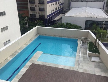 Apartment with gourmet balcony, 150m from the beach, 3 bedrooms with air conditioning, swimming pool and barbecue. 2