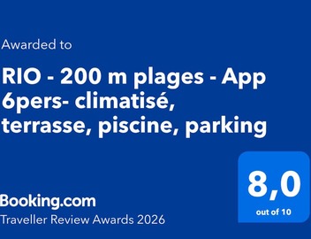 RIO - Idéal Congrès-200 m plages - App 6pers- climatisé, terrasse, piscine, parking 5