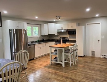 River front 4 season cottage with 2.5 acre serenity with mature trees around 4