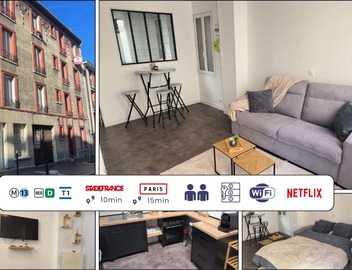 Studio cosy TV Netflix Proche Stade de France 5