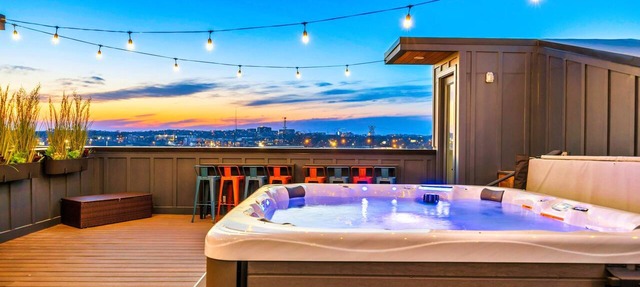 4 Rooftop Decks 4 Hot Tubs Game Rooms Sauna