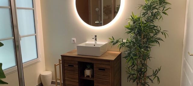 Bedroom with separate bathroom