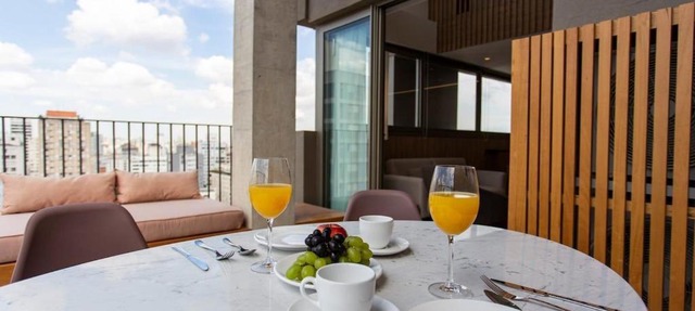 BHaus Jardins VN Melo Alves - Grand Loft Duplex Deluxe com Vista Incrível 16o andar - Cama Queen - Academia - Lavanderia - Coworking - Vaga de Garagem - MA62