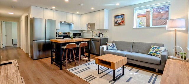 Bright 2-Bed Ground Suite | Steps to PNE & Transit