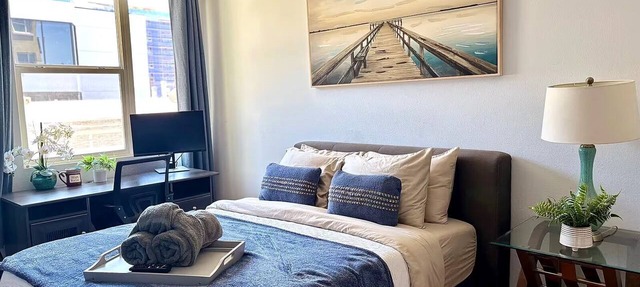 Furnished Hillcrest 1BR · 12-min Walk to Scripps · Work-Ready · Pool + EV