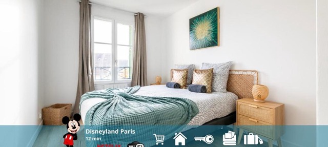 Le Mana, 7 pers 2 chambres 12min Disneyland Paris