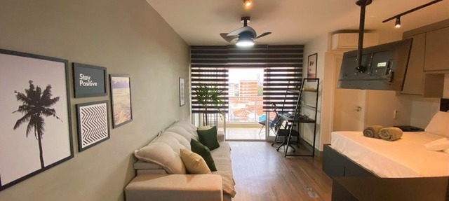 Studio a 100m Cambuí, Bosque, Centro - Home Office, Piscina, Sauna, Jacuzzi, Fitness