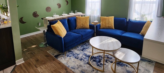 This is a private second-floor suite with its own entrance.