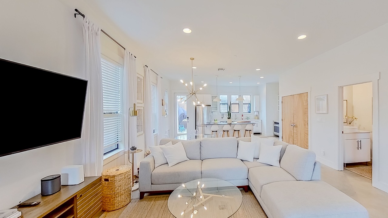 Modern 2-story dog-friendly condo with quaint patio, central AC & washer/dryer