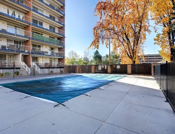 1 BED-Sunny Apt-Denver- Pool, gym, sauna, Walk to dining, shops, hospitals; 2