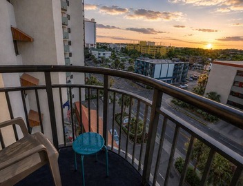 Oceanfront balcony. Dog-devoted stay. King bed + fireplace. Indoor pool, hot tubs & lazy river. Walkable to dining. VIP pup kit included. Sleeps 2–4. Ideal for couples or small families. Washer/Dryer in building. A Salty Paw Rentals Property 3