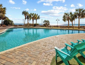 Oceanfront balcony. Dog-devoted stay. King bed + fireplace. Indoor pool, hot tubs & lazy river. Walkable to dining. VIP pup kit included. Sleeps 2–4. Ideal for couples or small families. Washer/Dryer in building. A Salty Paw Rentals Property 4