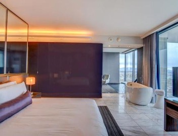1 Bedroom Balcony Collection Living Room & Jet Tub Bath - StripSuite Palms Place Hotel, Resort & Casino - NO RESORT FEE 3
