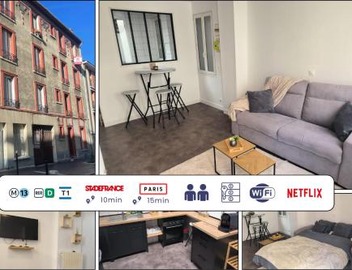 Studio cosy TV Netflix Proche Stade de France 4