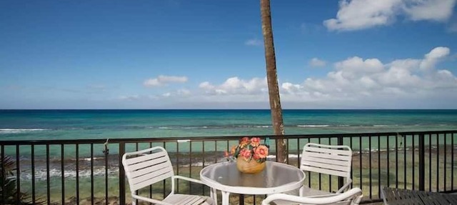 Watch Sea Turtles from this Ocean Front Lanai. Affordable in Paradise!