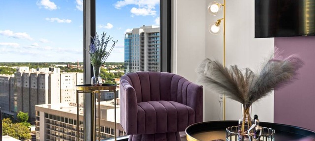 The Velvet Room | 17th Floor Luxury Condo | Skyline Views & Balcony