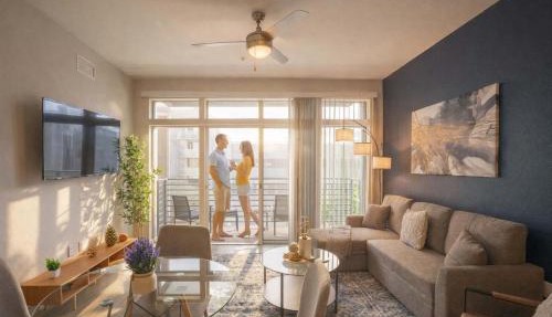 Modern 2BD DT - Balcony, Gym, W-D, Parking - Sleeps 8